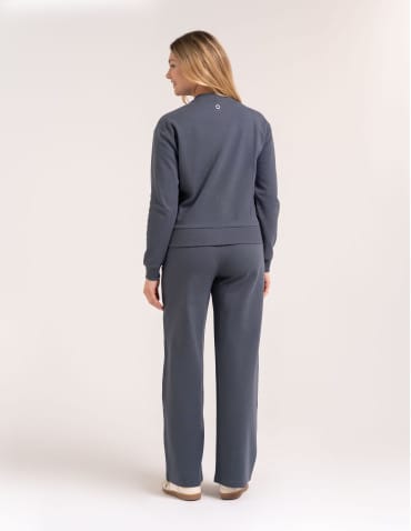 Bluzy damskie - Wygodna bluza damska rozpinana bawełniana z kieszeniami GRAFITOWY - produkt 7
