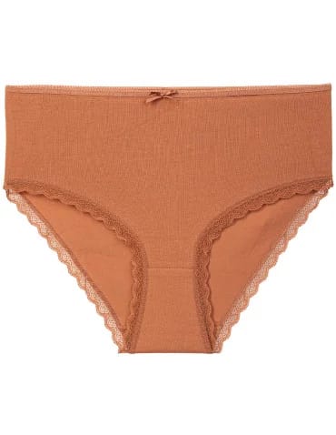 Majtki damskie bikini maxi z wysokim stanem z delikatną koronką - produkt 2