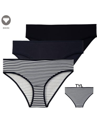 Zestaw komfortowych fig damskich bawełniany komplet bikini 3-pak