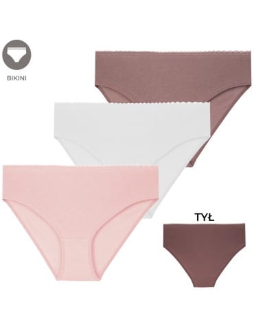 Majtki figi - Majtki damskie figi bikini bawełniane duży zestaw XL 12-pak  - produkt 2