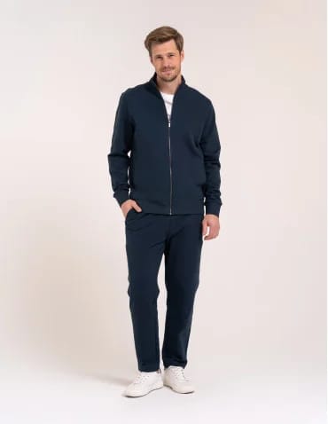 Męska bluza casual 100% bawełniana ze stójką zapinana na zamek
