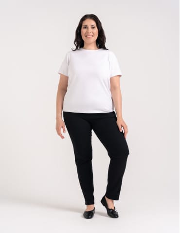 Koszulki i T-shirty - Koszulka damska bawełna Premium T-shirt dekolt okrągły BIAŁY - produkt 6