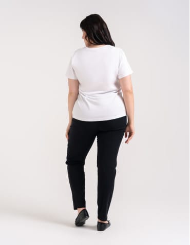 Koszulki i T-shirty - Koszulka damska bawełna Premium T-shirt dekolt okrągły BIAŁY - produkt 7
