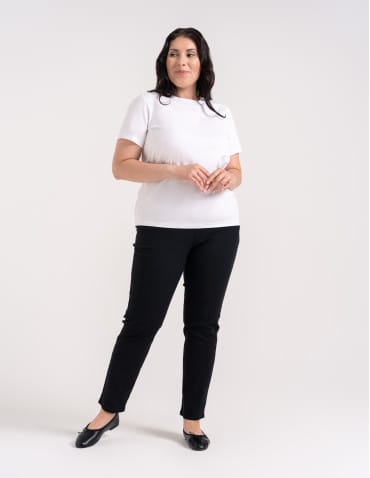 Koszulki i T-shirty - Koszulka damska bawełna Premium T-shirt dekolt okrągły BIAŁY - produkt 8