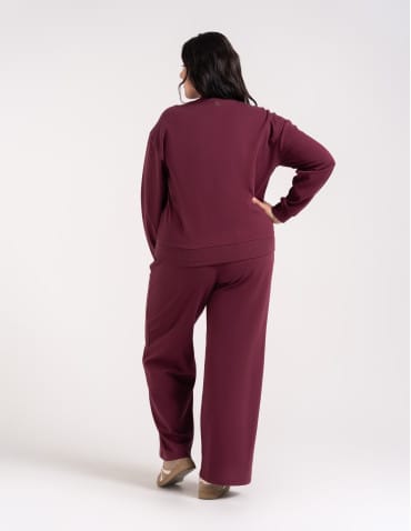 Bluzy damskie - Wygodna bluza damska rozpinana bawełniana z kieszeniami BORDOWY - produkt 13
