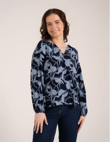 Elegancka bluzka damska z wiskozy 100% o kroju oversize z długim rękawem