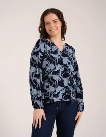 Elegancka bluzka damska z wiskozy 100% o kroju oversize z długim rękawem