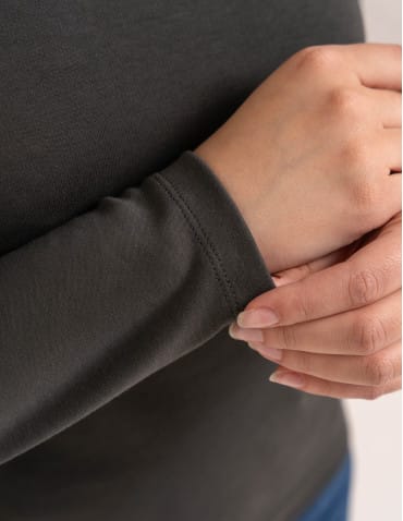 Bawełniana bluzka damska gładka longsleeve z długim rękawem  - produkt 2