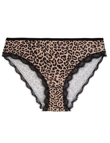 Figi damskie bikini w delikatny prążek z koronką zestaw 3-pak  - produkt 2