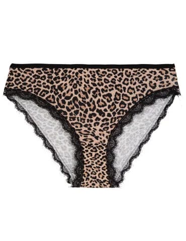 Figi damskie bikini w delikatny prążek z koronką zestaw 3-pak - produkt 2