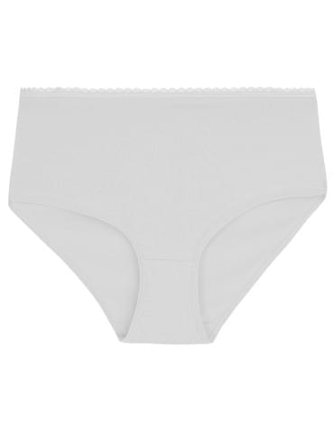 Majtki z wysokim stanem - Majtki damskie z wysokim stanem zestaw bawełniane bikini gładkie 3-pak WIELOKOLOROWY - produkt 3