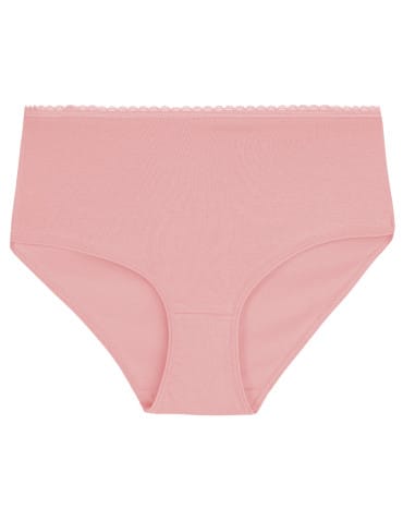 Majtki z wysokim stanem - Majtki damskie z wysokim stanem zestaw bawełniane bikini gładkie 3-pak WIELOKOLOROWY - produkt 4