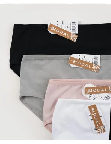 Majtki damskie z modalu z delikatnym prążkiem zestaw 4-pak - produkt 2