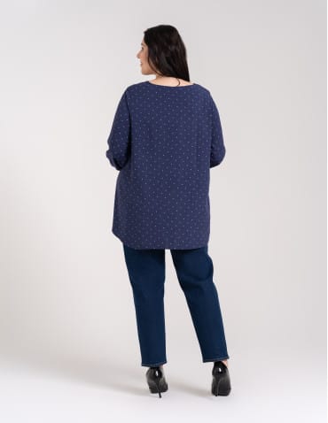 Bluzki z długim rękawem - Bluzka damska elegancka z naturalnej wiskozy o kroju oversize WZÓR 3 - produkt 13
