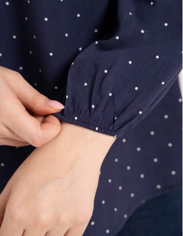 Bluzki z długim rękawem - Bluzka damska elegancka z naturalnej wiskozy o kroju oversize WZÓR 3 - produkt 9