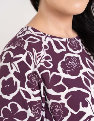 Bluzki z długim rękawem - Bluzka damska elegancka z naturalnej wiskozy o kroju oversize WZÓR 2 - produkt 10