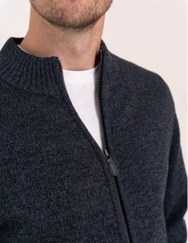Sweter męski rozpinany ze stójką bawełniany zapinany na zamek ciepły sweter męski wygodny  - produkt 2