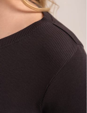 Bluzka damska bawełniana w prążek longsleeve  - produkt 2