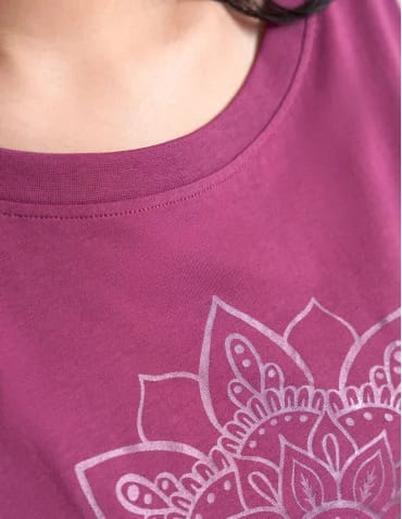 Bluzka damska kimono bawełniana krój boxy z opadającym rękawem delikatny nadruk kwiatowy luźny t-shirt damski - produkt 2
