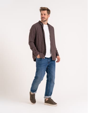 Koszule męskie - Koszula męska flanelowa w kratę WZÓR 1 - produkt 7