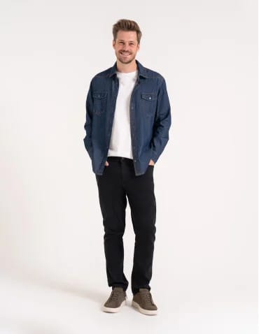 Koszula męska jeansowa denim klasyczna - produkt 2