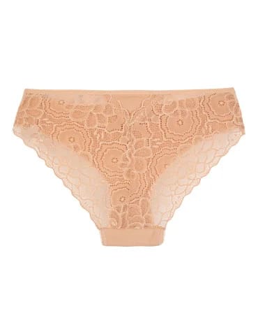 Figi damskie bikini bawełniane z koronką majtki gładkie z koronkowym tyłem 3-pak  - produkt 2