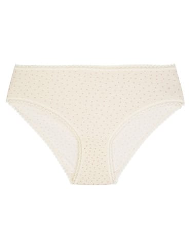 Majtki figi - Figi damskie bikini bawełniane w drobne serduszka i gładkie bez wzoru 6-pak WIELOKOLOROWY - produkt 5