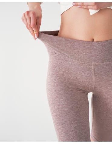 Legginsy damskie - Legginsy damskie wysoki stan typu kolarka peach touch BEŻOWY - produkt 2