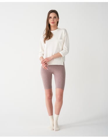 Legginsy damskie - Legginsy damskie wysoki stan typu kolarka peach touch BEŻOWY - produkt 4