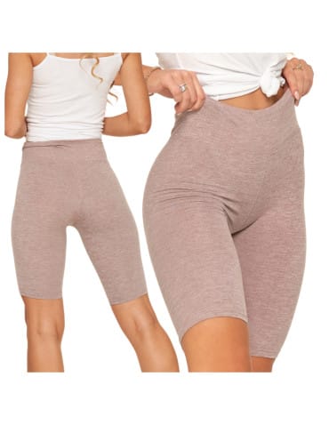 Legginsy damskie - Legginsy damskie wysoki stan typu kolarka peach touch BEŻOWY - produkt 9