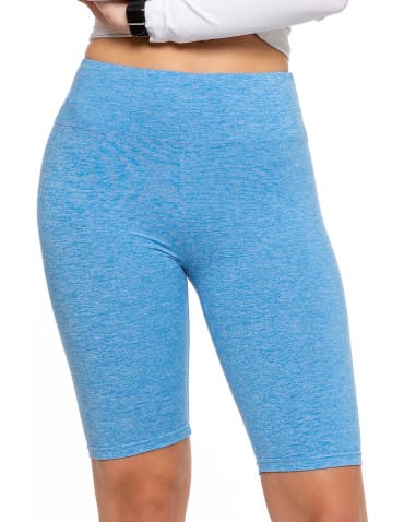 Legginsy damskie - Legginsy damskie wysoki stan typu kolarka peach touch NIEBIESKI - produkt 3
