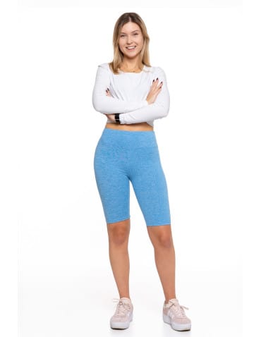 Legginsy damskie - Legginsy damskie wysoki stan typu kolarka peach touch NIEBIESKI - produkt 5