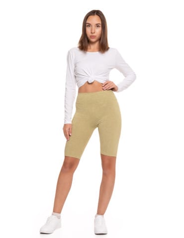 Legginsy damskie - Legginsy damskie wysoki stan typu kolarka peach touch ZIELONY - produkt 10
