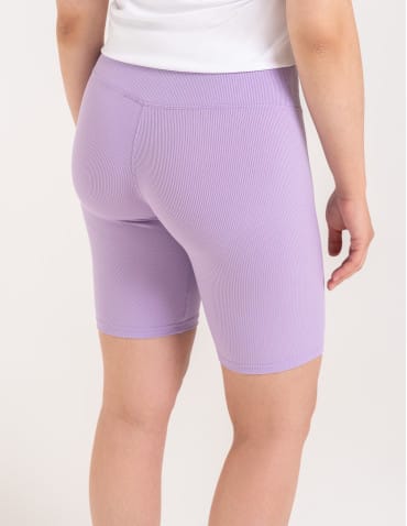 Legginsy damskie - Legginsy kolarki damskie w prążek wysoki stan FIOLETOWY - produkt 2