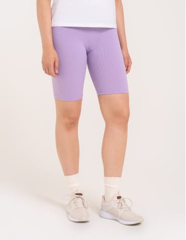 Legginsy damskie - Legginsy kolarki damskie w prążek wysoki stan FIOLETOWY - produkt 5