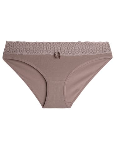 Majtki figi - Majtki damskie bikini z miękkiego modalu figi z koronkowym pasem 3-pak WIELOKOLOROWY - produkt 2