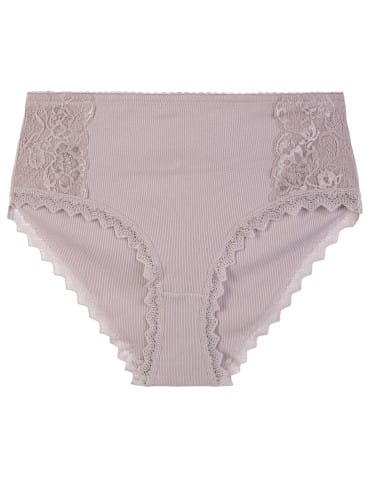 Majtki z wysokim stanem - Figi damskie maxi bikini prążkowane majtki z wysokim stanem z koronkową wstawką 3-pak WIELOKOLOROWY - produkt 2