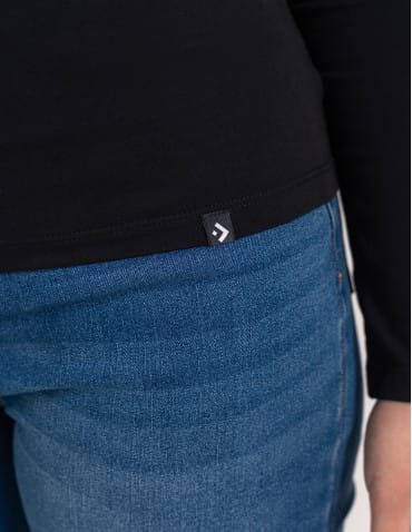 T-shirty i podkoszulki - Podkoszulek damski bawełniany z długim rękawem CZARNY - produkt 6