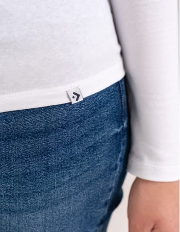 T-shirty i podkoszulki - Podkoszulek damski bawełniany z długim rękawem BIAŁY - produkt 9