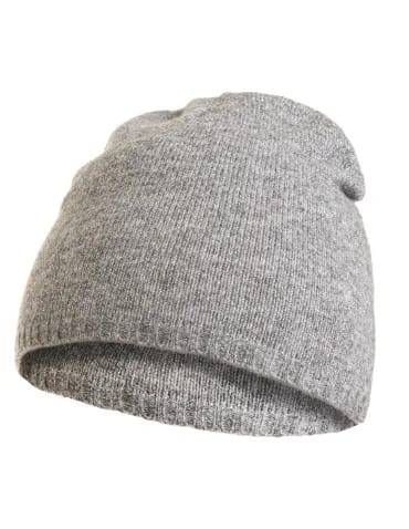 Czapki i opaski - Miękka czapka damska beanie z domieszką wełny SZARY - produkt 1