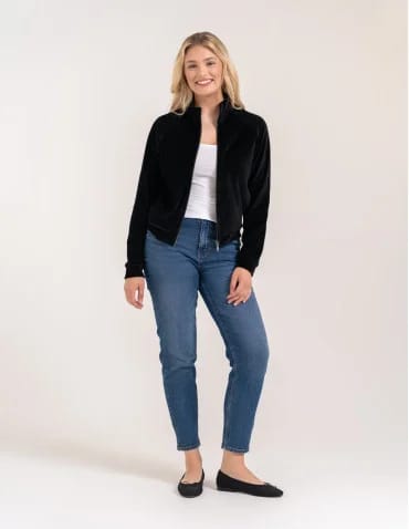 Bluza damska welurowa na zamek z bawełny - produkt 2