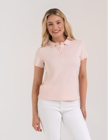 Koszulki polo - Koszulka polo damska z kołnierzykiem RÓŻOWY - produkt 4