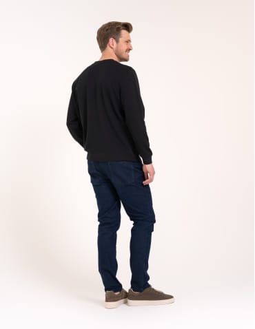 Koszulki z długim rękawem - Koszulka męska z długim rękawem longsleeve bawełniana bez wzoru CZARNY - produkt 5