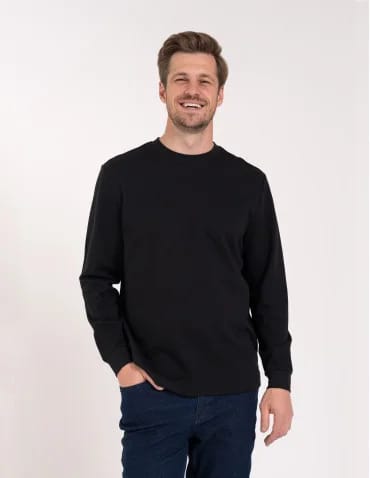 Koszulka męska z długim rękawem longsleeve bawełniana bez wzoru