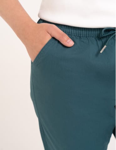 Spodnie damskie - Spodnie damskie jogger w stylu casual z bawełny ZIELONY - produkt 5