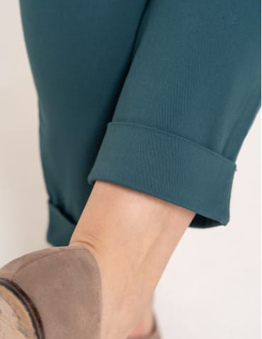 Spodnie damskie - Spodnie damskie jogger w stylu casual z bawełny ZIELONY - produkt 6