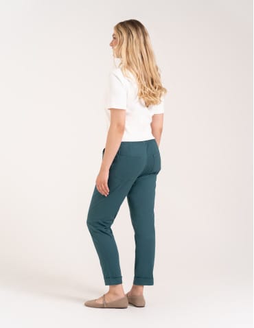Spodnie damskie - Spodnie damskie jogger w stylu casual z bawełny ZIELONY - produkt 7