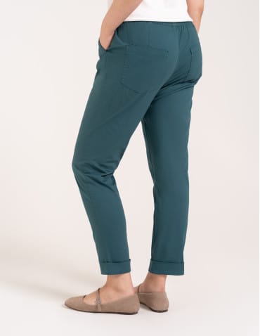 Spodnie damskie - Spodnie damskie jogger w stylu casual z bawełny ZIELONY - produkt 8