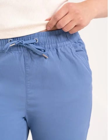 Spodnie damskie - Spodnie damskie jogger w stylu casual z bawełny NIEBIESKI - produkt 1