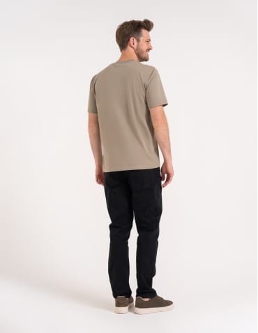 Koszulki z krótkim rękawem - T-shirt męski bawełniany 100% z krótkim rękawem koszulka męska z nadrukiem BEŻOWY - produkt 7